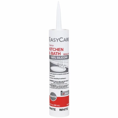 Kitchen And Bath White Silicone Sealant, 9.8 Ounce Tube