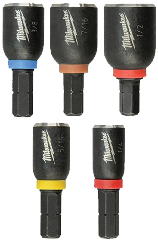 5-piece Shockwave Insert Nut Driver Set With Impact-ready Design