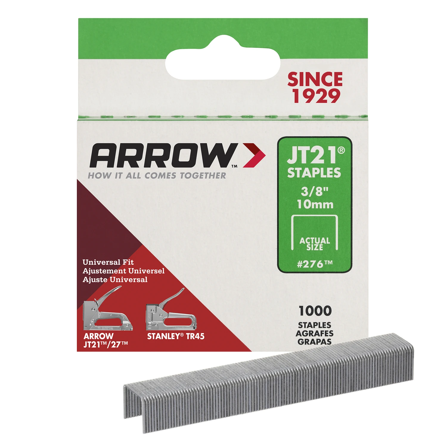Staples, Jt-21, 3/8-in., 1000-pk.