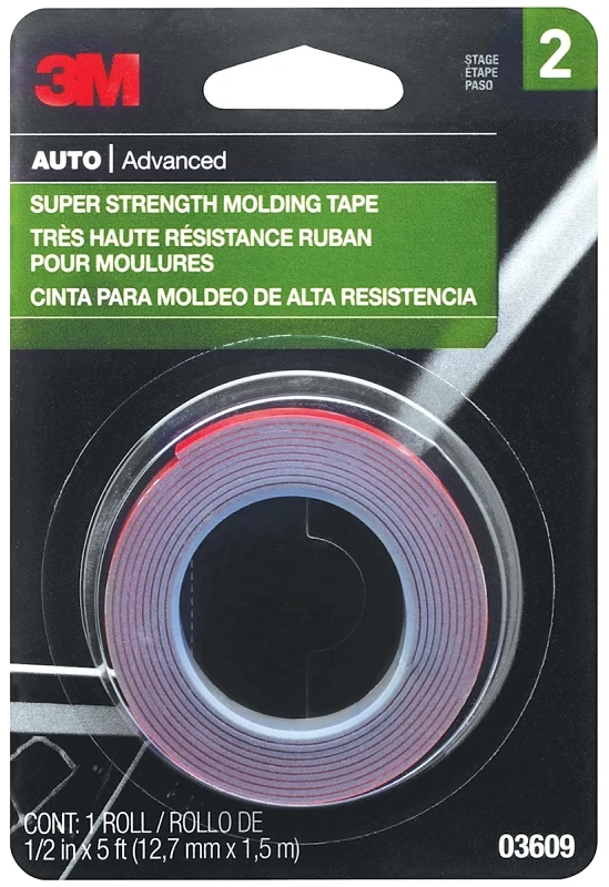 Molding Tape, One Half Inch By Five Feet, Durable Adhesive Tape For Trim And Molding Applications