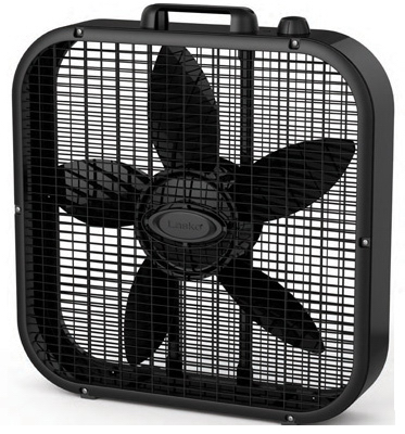 Black 20-inch Box Fan With Three Speed Settings For Efficient Air Circulation