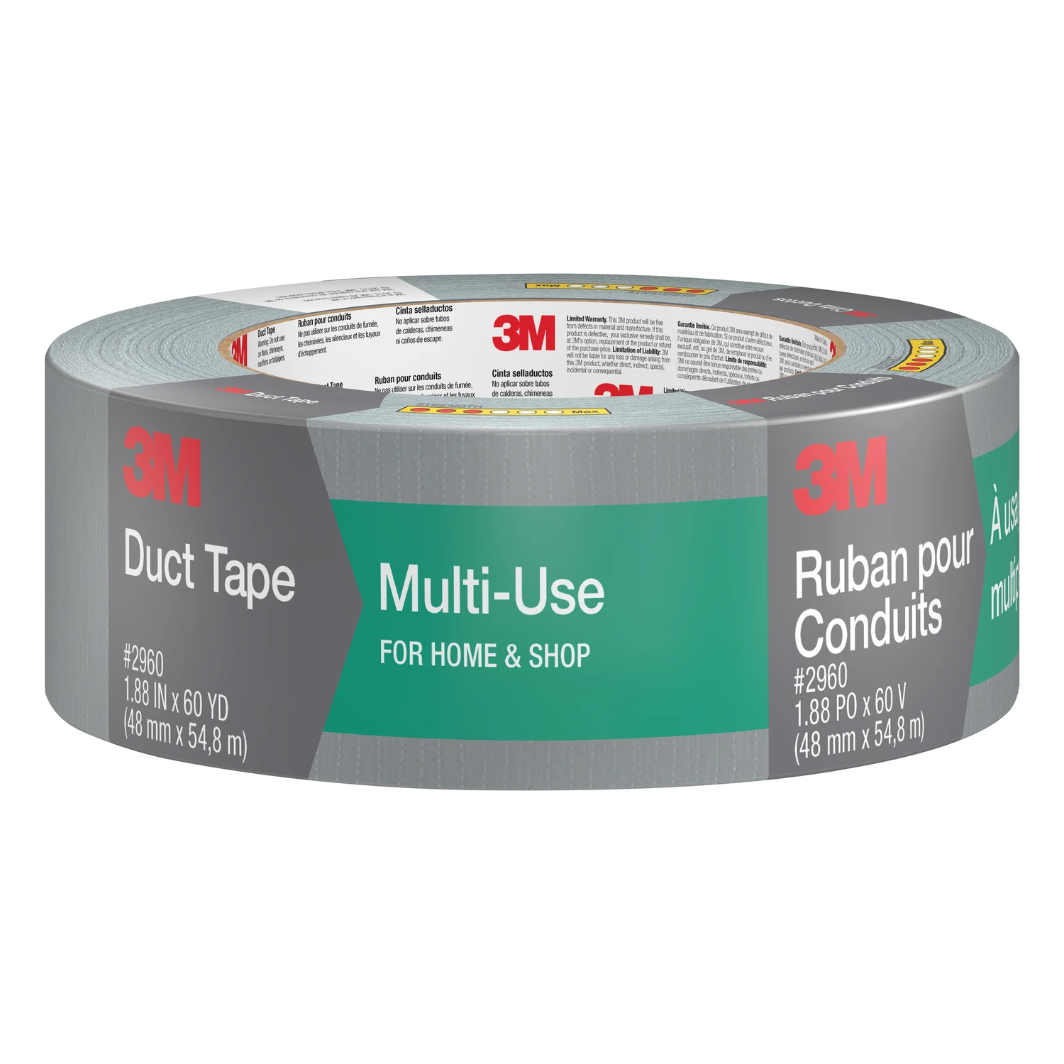 Multi-use Duct Tape 1.88 Inches By 60 Yards Heavy Duty Strong Adhesive