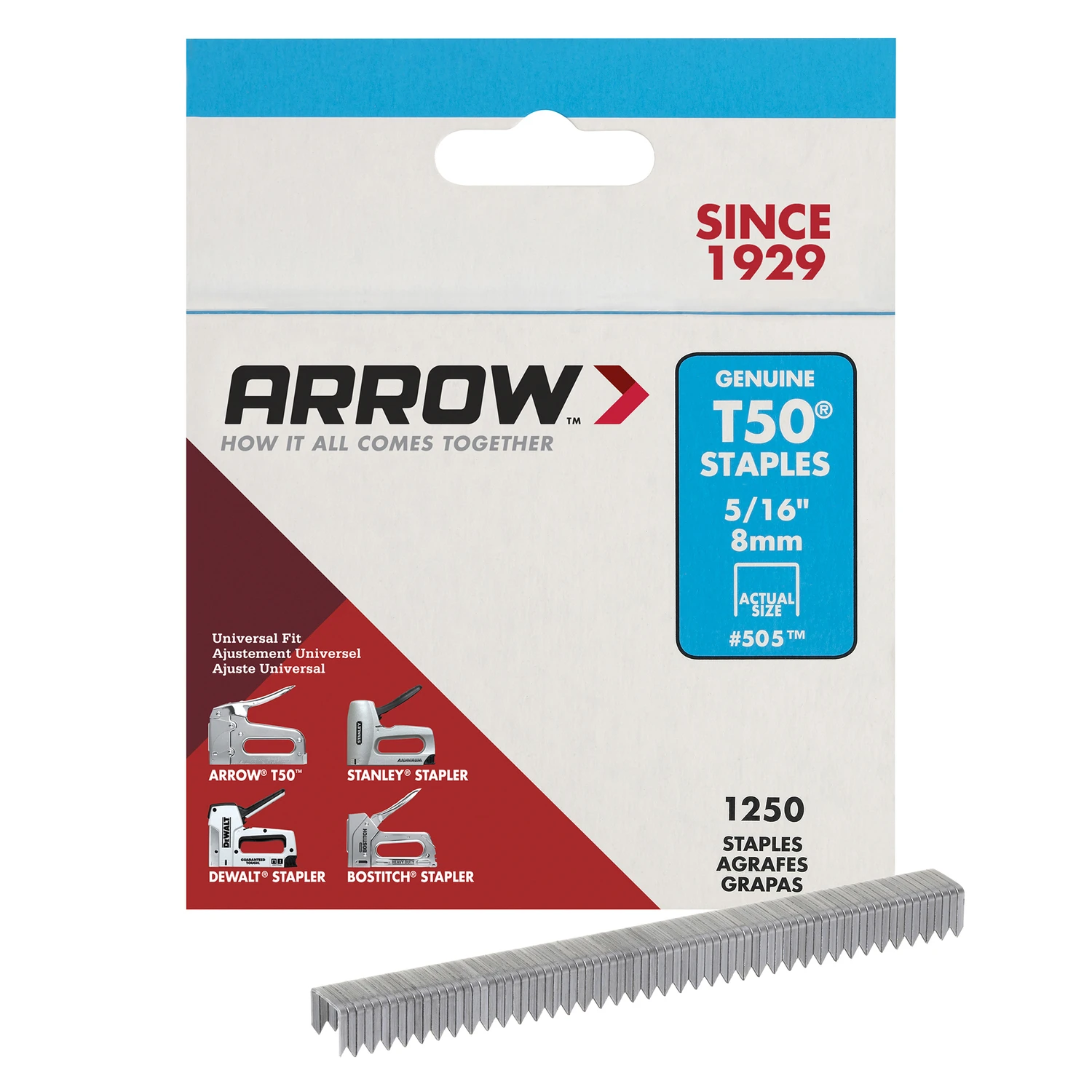 Staples, Narrow Crown, 5/16-in., 1250-pk.