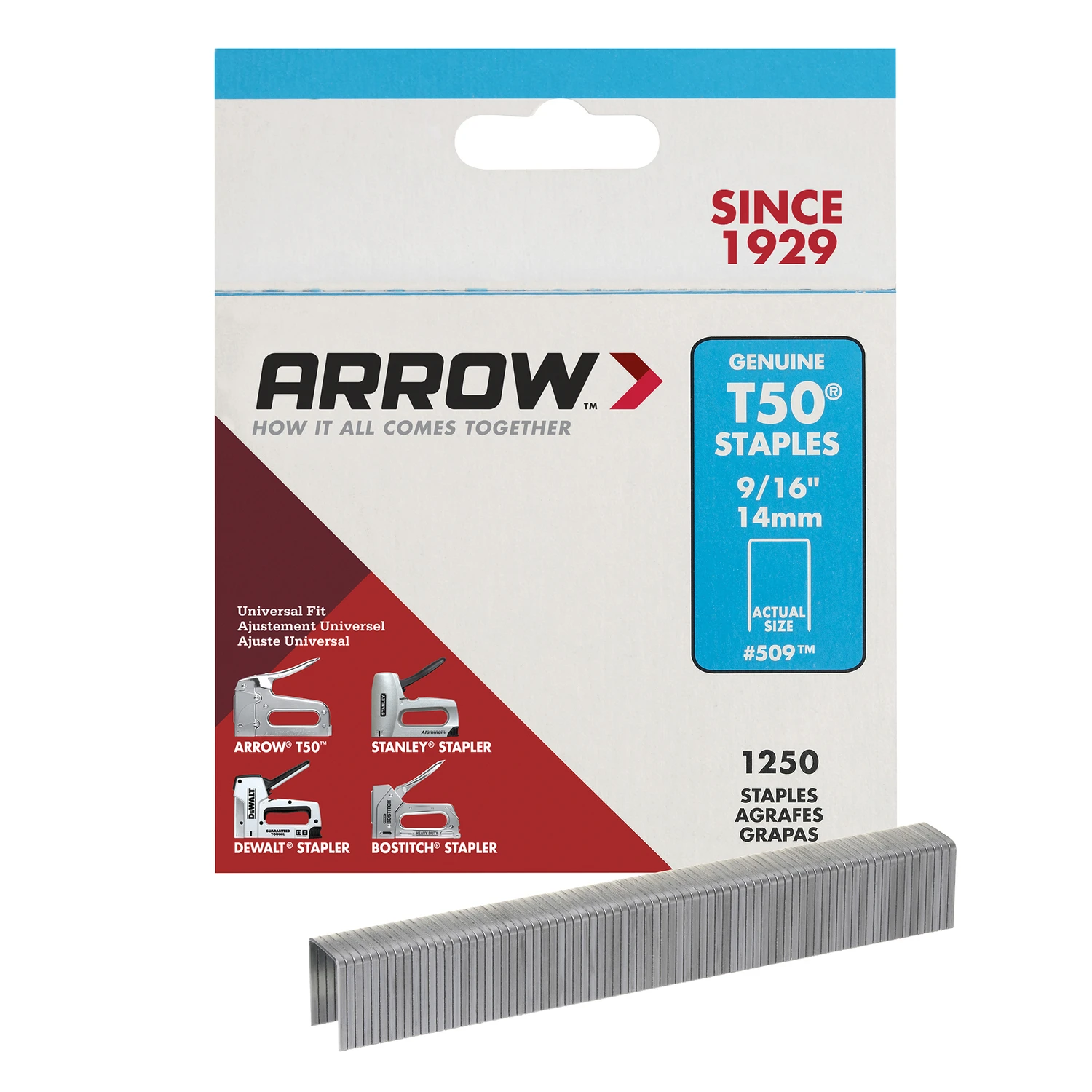 Staples, Narrow Crown, 9/16 In., 1000-pk.