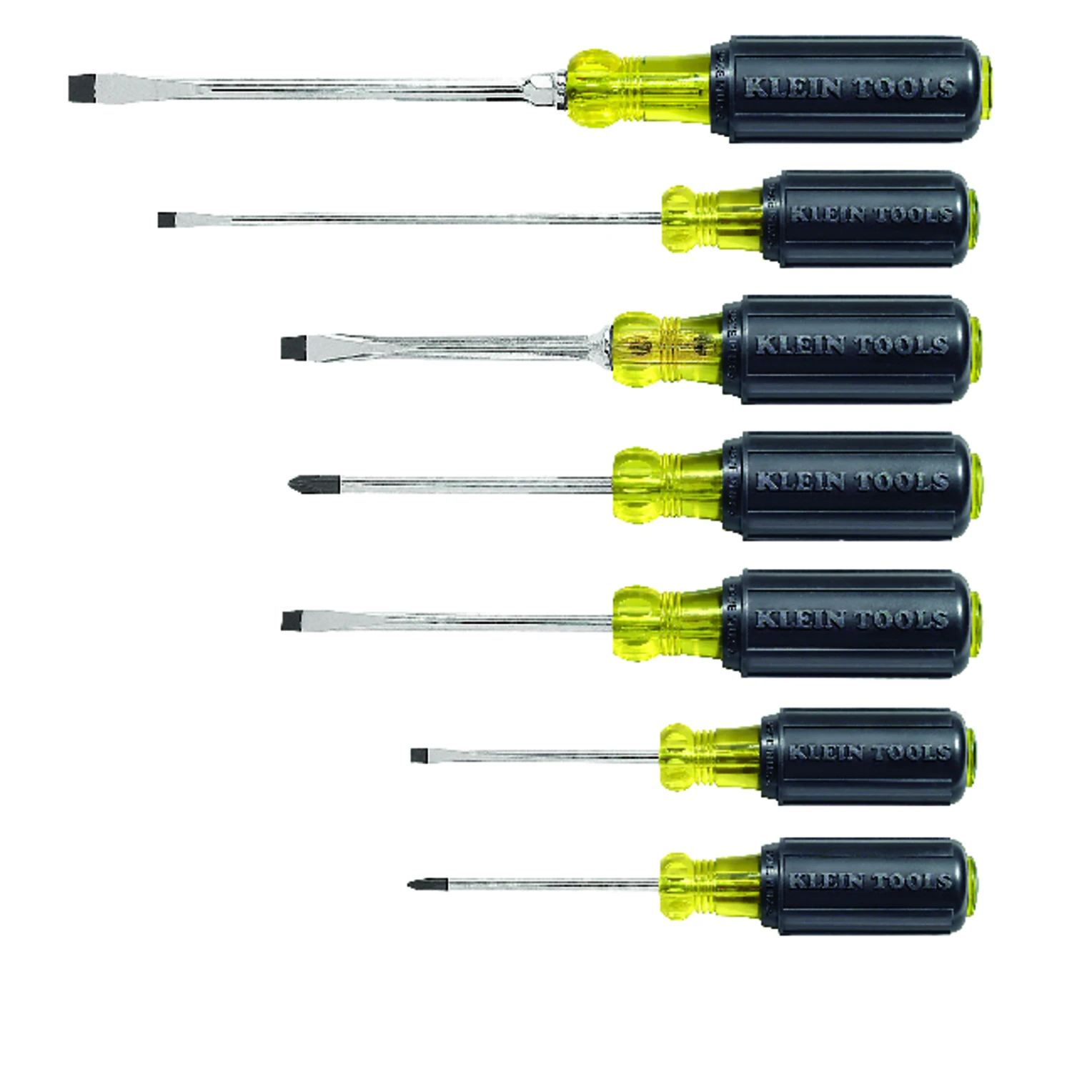 7-piece Cushion Grip Screwdriver Set With Various Sizes And Types For Versatile Use