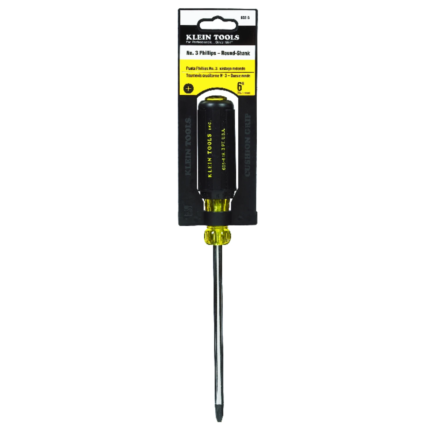 Cushion Grip Number Three Phillips Screwdriver With Six By Eleven Inch Blade