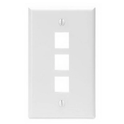 1-gang Quickport Standard Size 3-port Wallplate In White