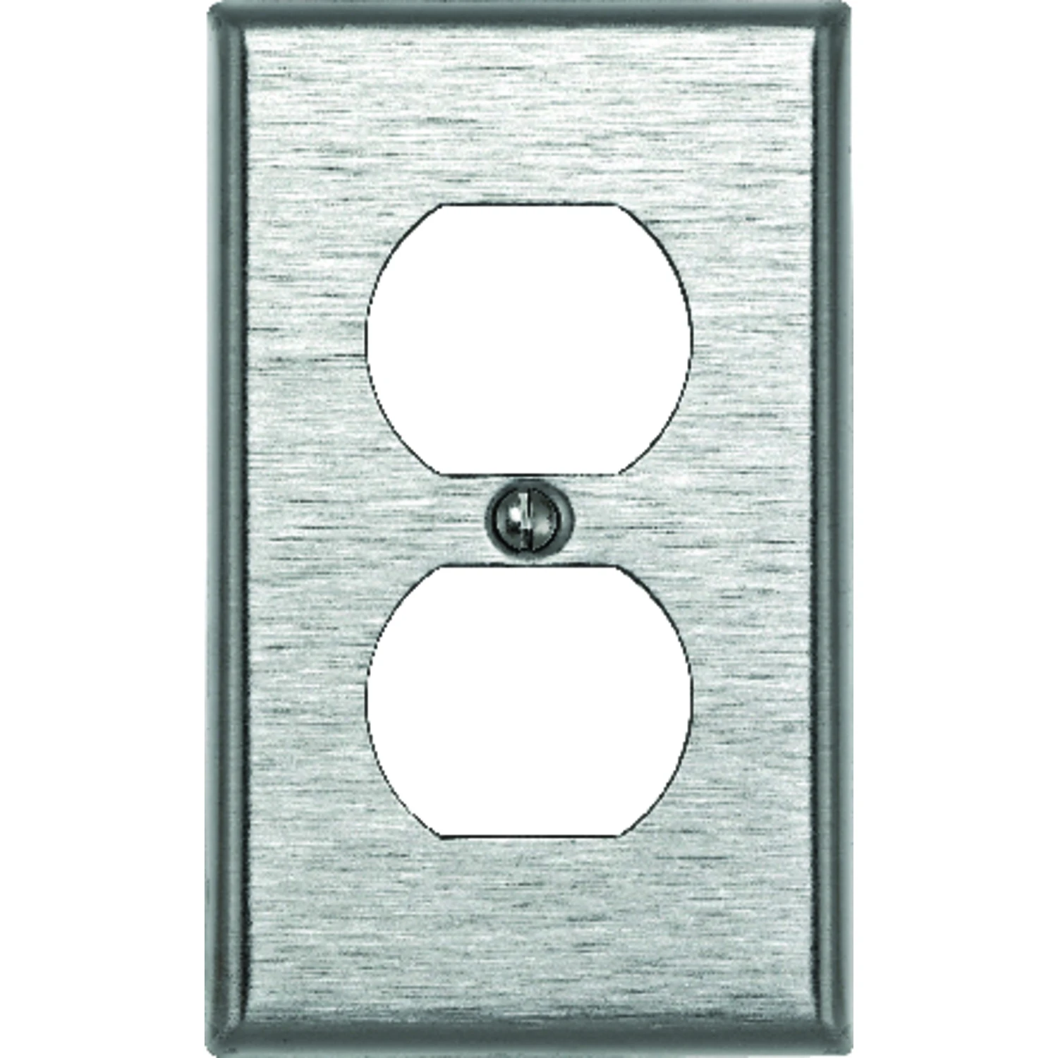 Silver 1 Gang Stainless Steel Duplex Outlet Wall Plate 1 Pk