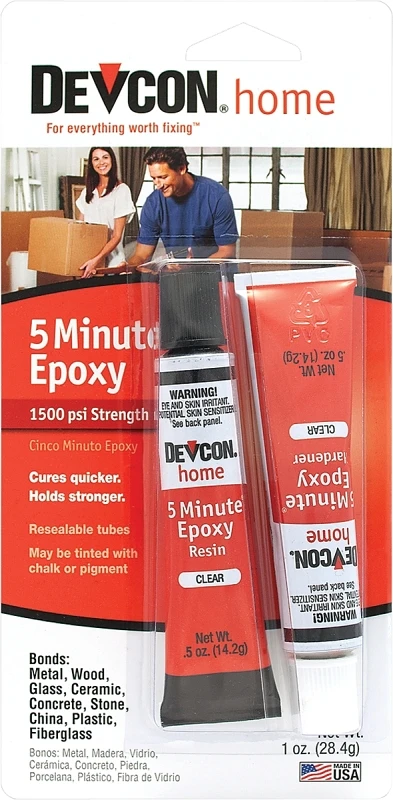 Five Minute Fast Drying Epoxy Adhesive, One Ounce Bottle