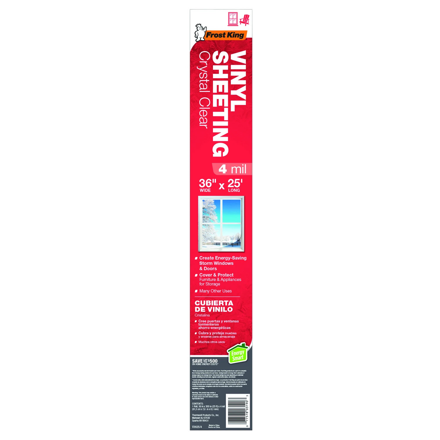 4-mil Clear Vinyl Sheeting, 3 Feet By 25 Feet Roll