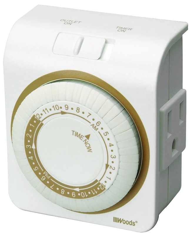 50001 15-amp 24-hour Indoor Mechanical Timer, 125v, 1875w, White