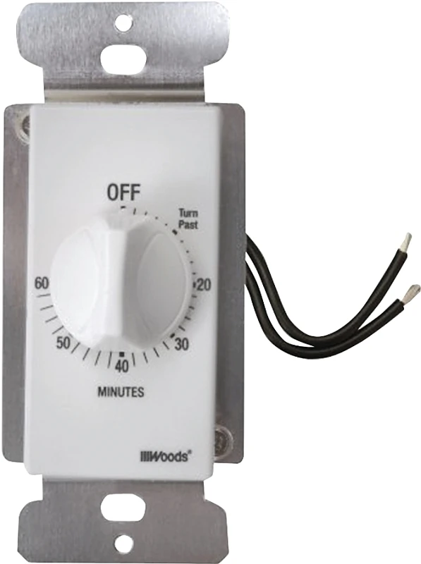 In-wall 60-minute Switch Outlet/appliance Timer, White