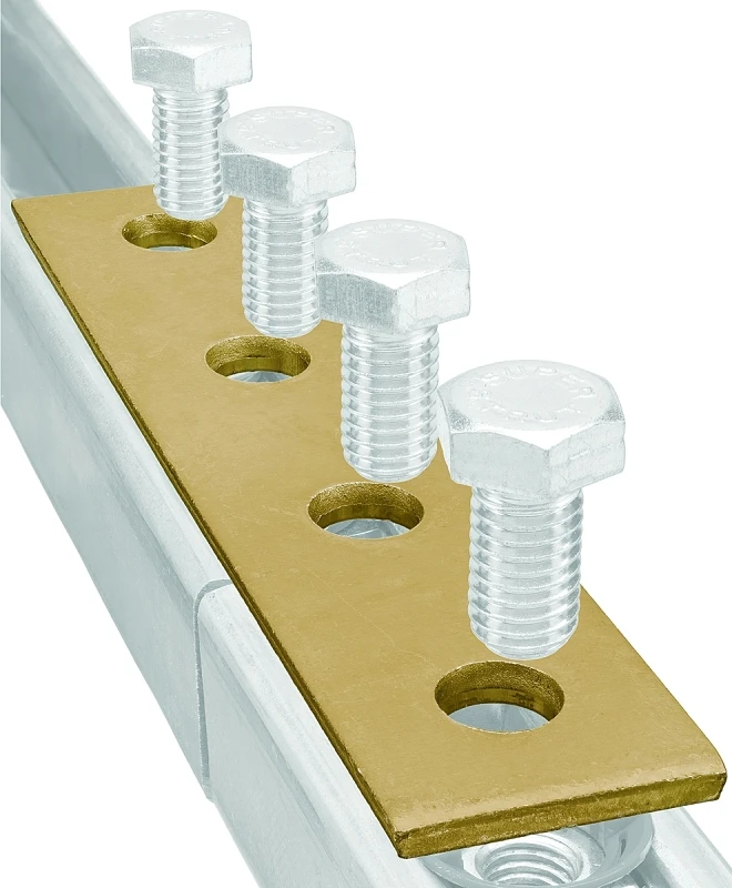 Flat Splice Plate Fitting With Four Holes, 7 And One Quarter Inches By One And Five Eighths Inches