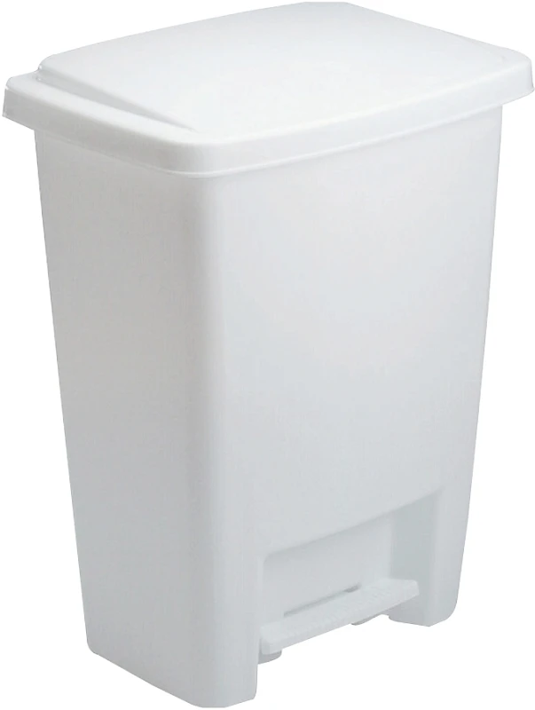 33 Qt. White Step-on Wastebasket With Innovative Foot Pedal Mechanism