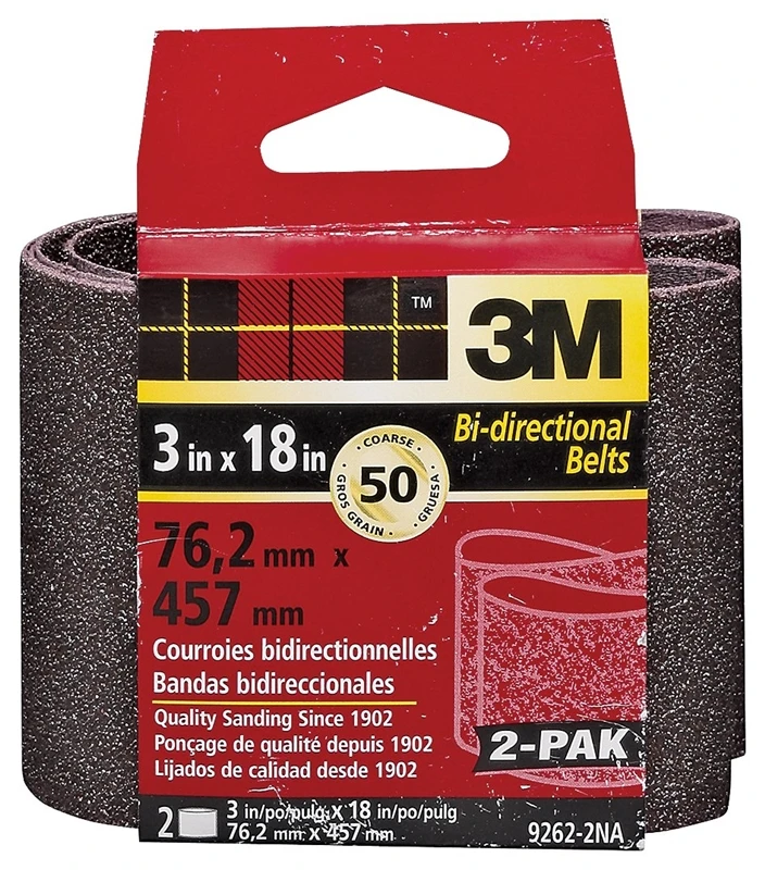2-pk., 3 X 18-in. 50-grit Heavy-duty Sanding Belt