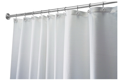Carlton White Polyester Shower Curtain 72 By 72 Inches Water Resistant