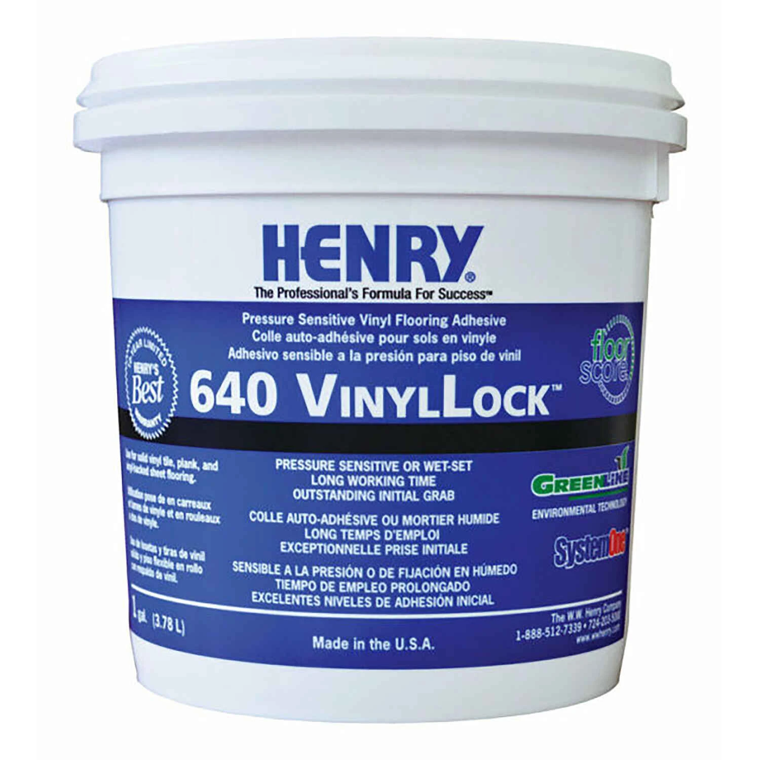 Vinyl Lock 640 Pressure Sensitive Vinyl Flooring Adhesive 1 Gallon