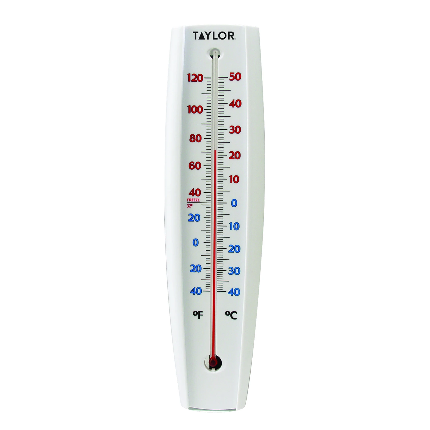 Big And Bold White Outdoor Tube Thermometer, 15 Inches By 3 Inches