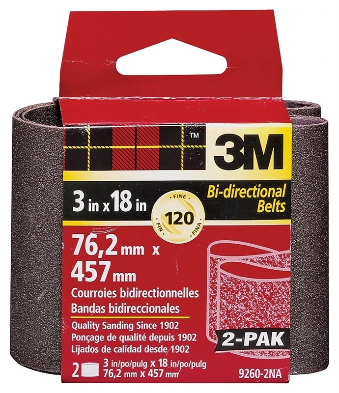 2-pk., 3 X 18-in. 120-grit Heavy-duty Sanding Belt