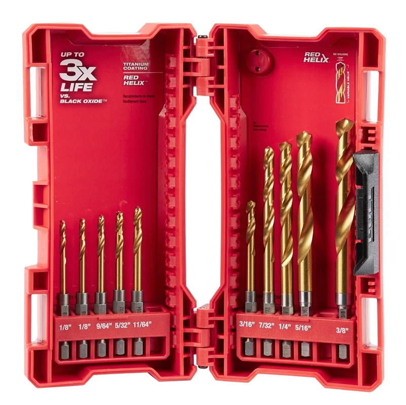Shockwave 10-piece Impact Duty Titanium Hex Shank Drill Bit Set, 1/8 In. To 3/8 In.