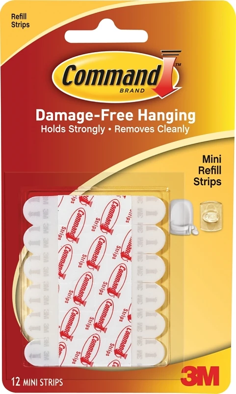 Command Mini Foam Adhesive Strips .5 In. L 12 Pk