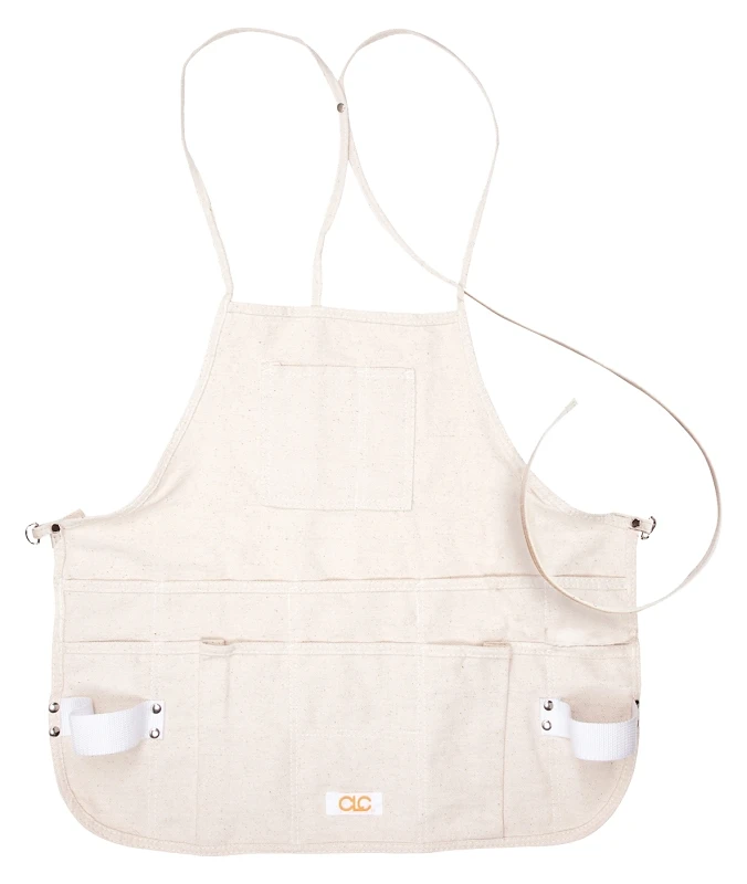 Heavy Duty 12 Pocket Canvas Tool Apron White 1 Pk