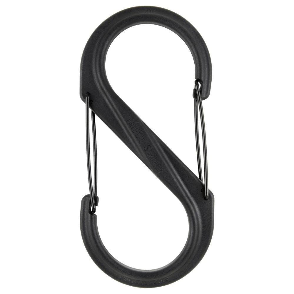 #10 Plastic Carabiner With Double Gates In Black
