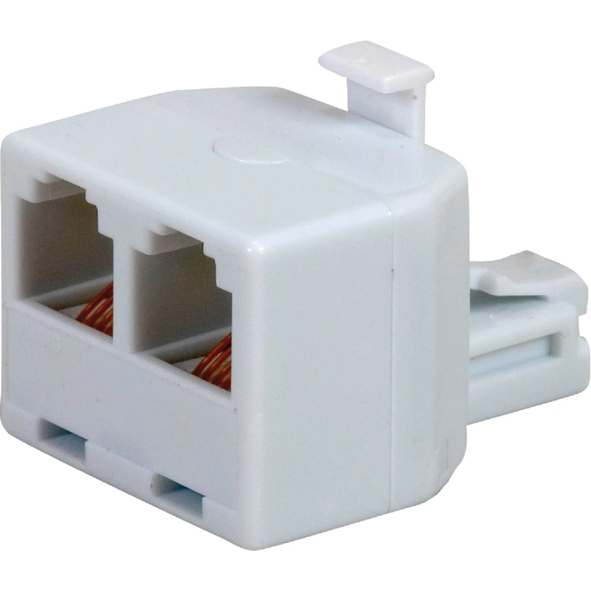 White Duplex Modular Jack For Telecommunications And Networking Applications