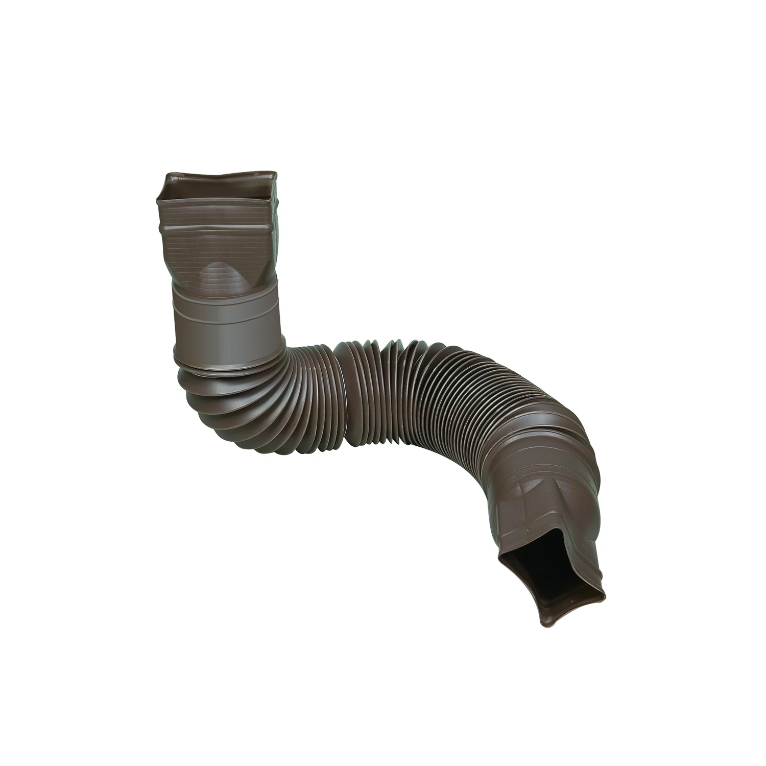 Flexible Brown Polyethylene Downspout Extension, Adjustable Length 24 To 55 Inches