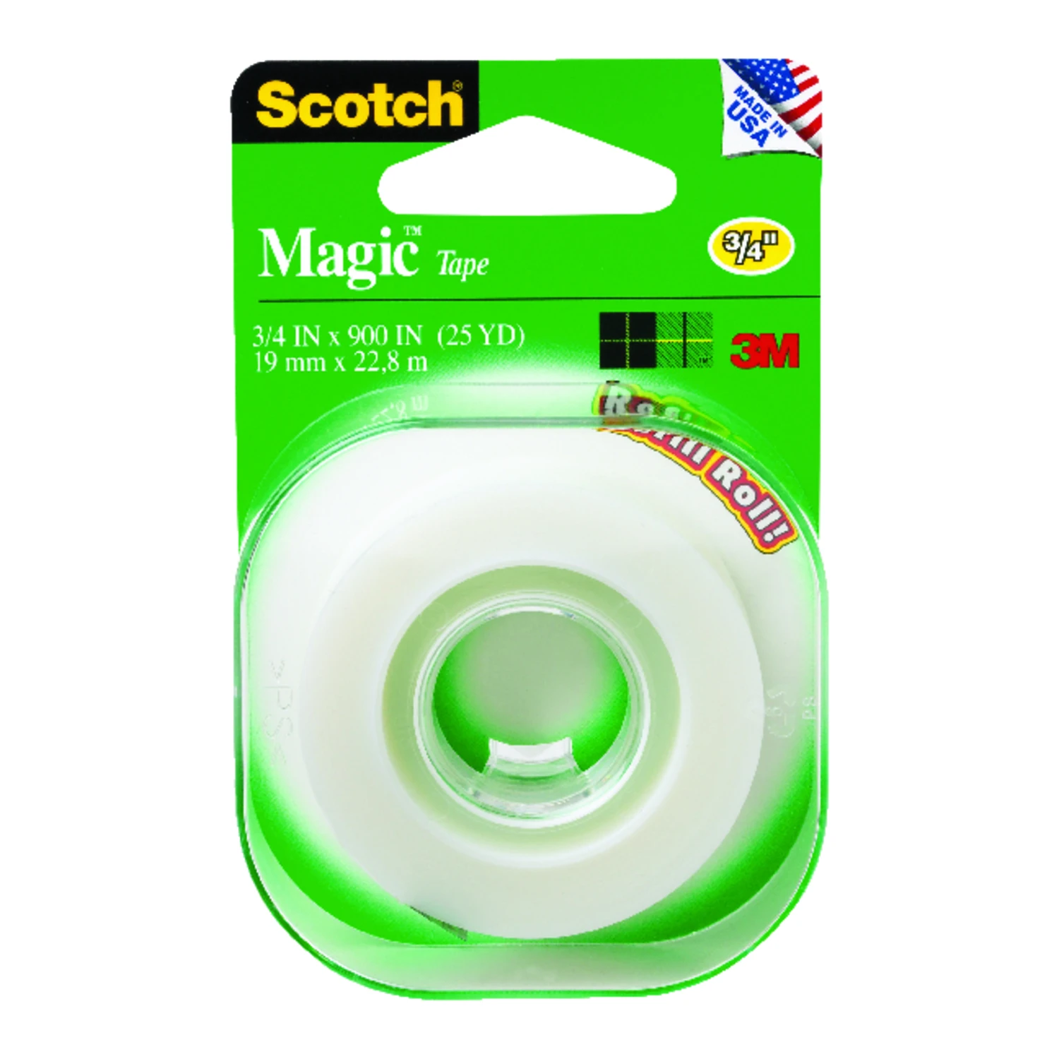 Magic Transparent Tape Refill Roll, Three Fourths Inch By Five Hundred Inches