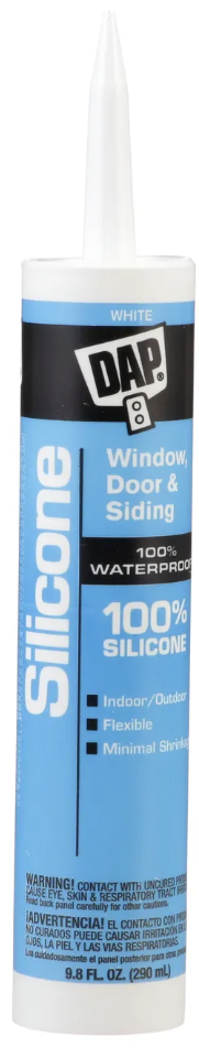 White Silicone Rubber Sealant Tube, 9.8 Ounce