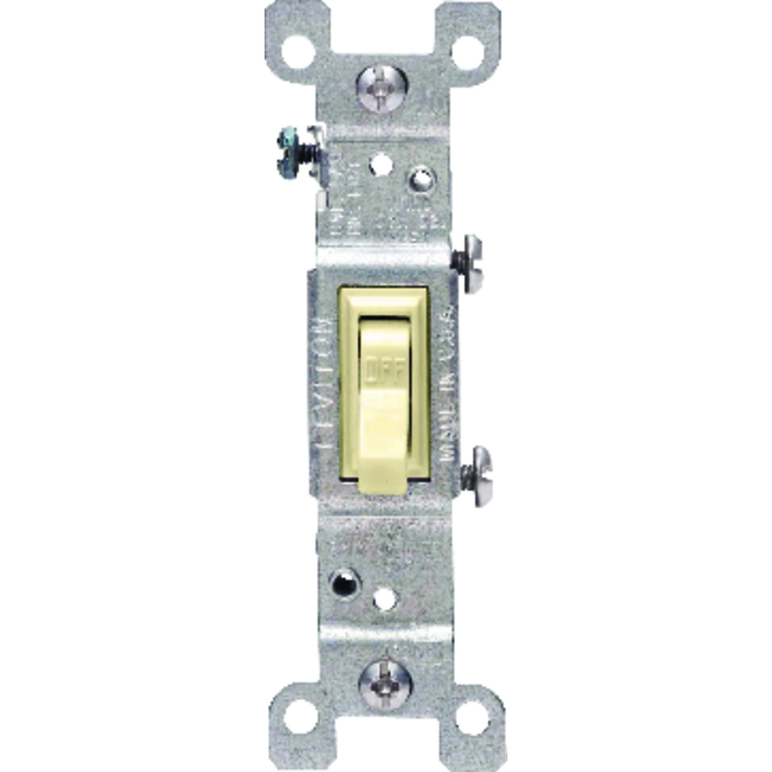Quiet Toggle Switch With Grounding Screw, Single-pole, Ivory, 15-amp, 120-volt