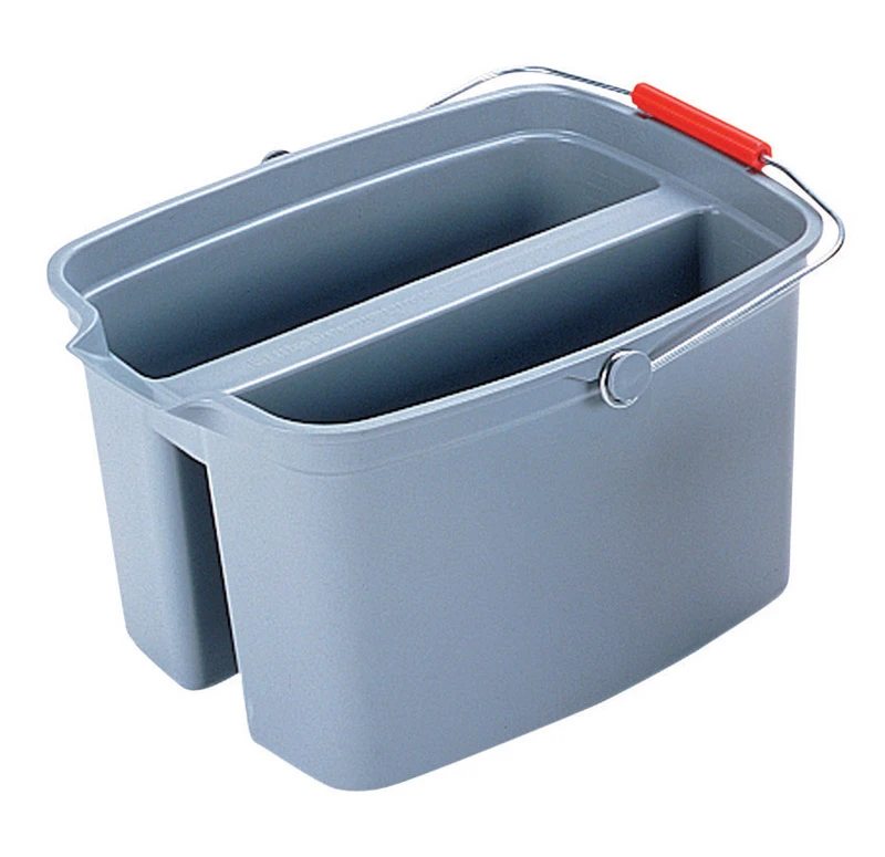 Commercial-grade Double Bucket, Gray, 19 Qt.