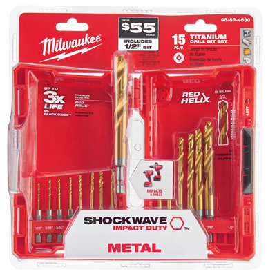 Shockwave Impact Duty 15-piece Titanium Drill Bit Set 48-89-4630