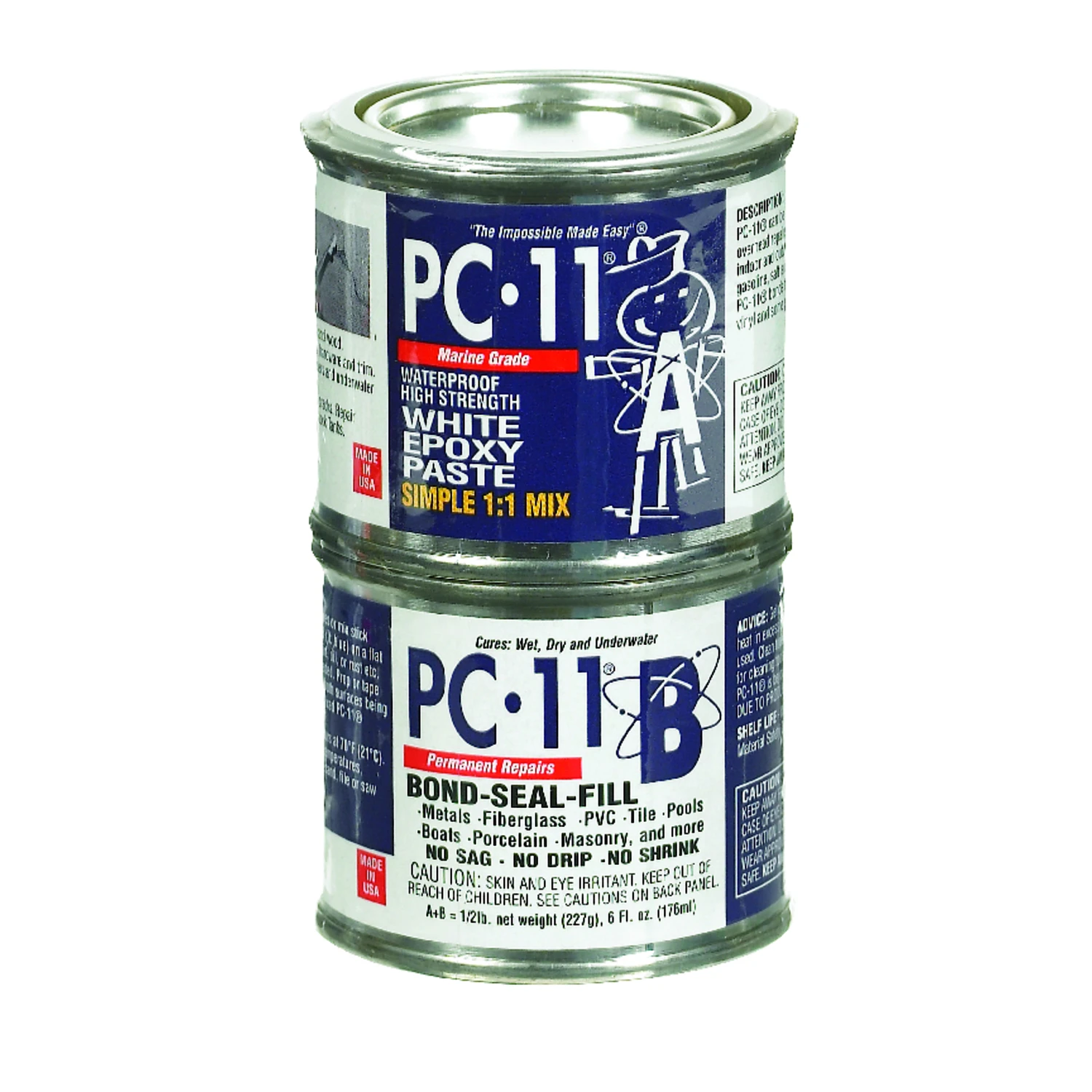 White Epoxy Paste, 0.5 Pound, High Strength Adhesive And Filler