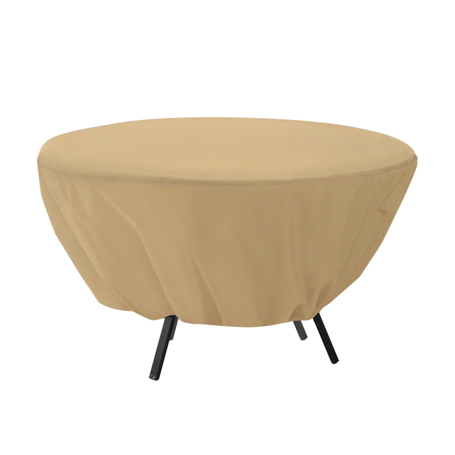 23 In. H X 50 In. D Tan Polyester/pvc Round Table Cover