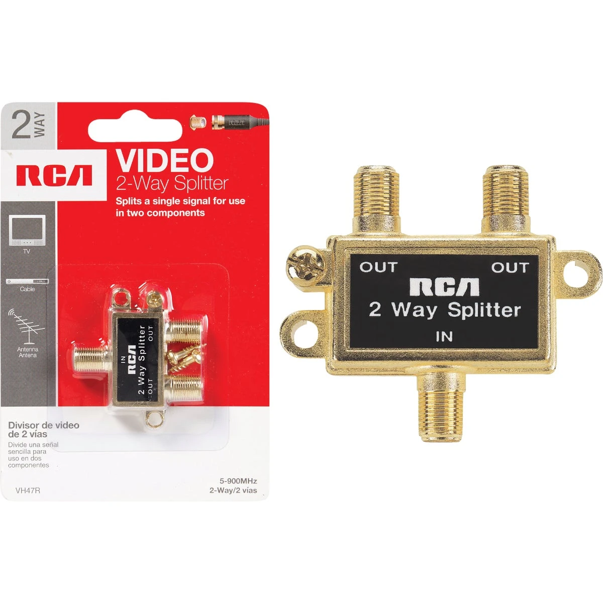 2-way Coaxial Cable Splitter For Tv And Internet Signal Distribution