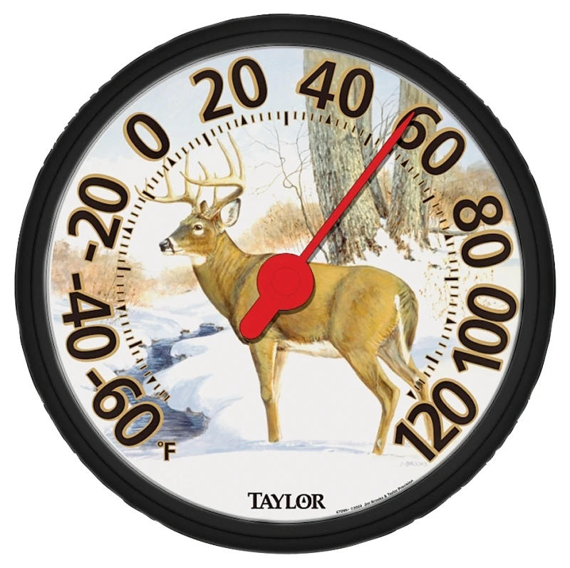 Deer Outdoor Thermometer, 13 Inch, Weather Resistant, Easy To Read