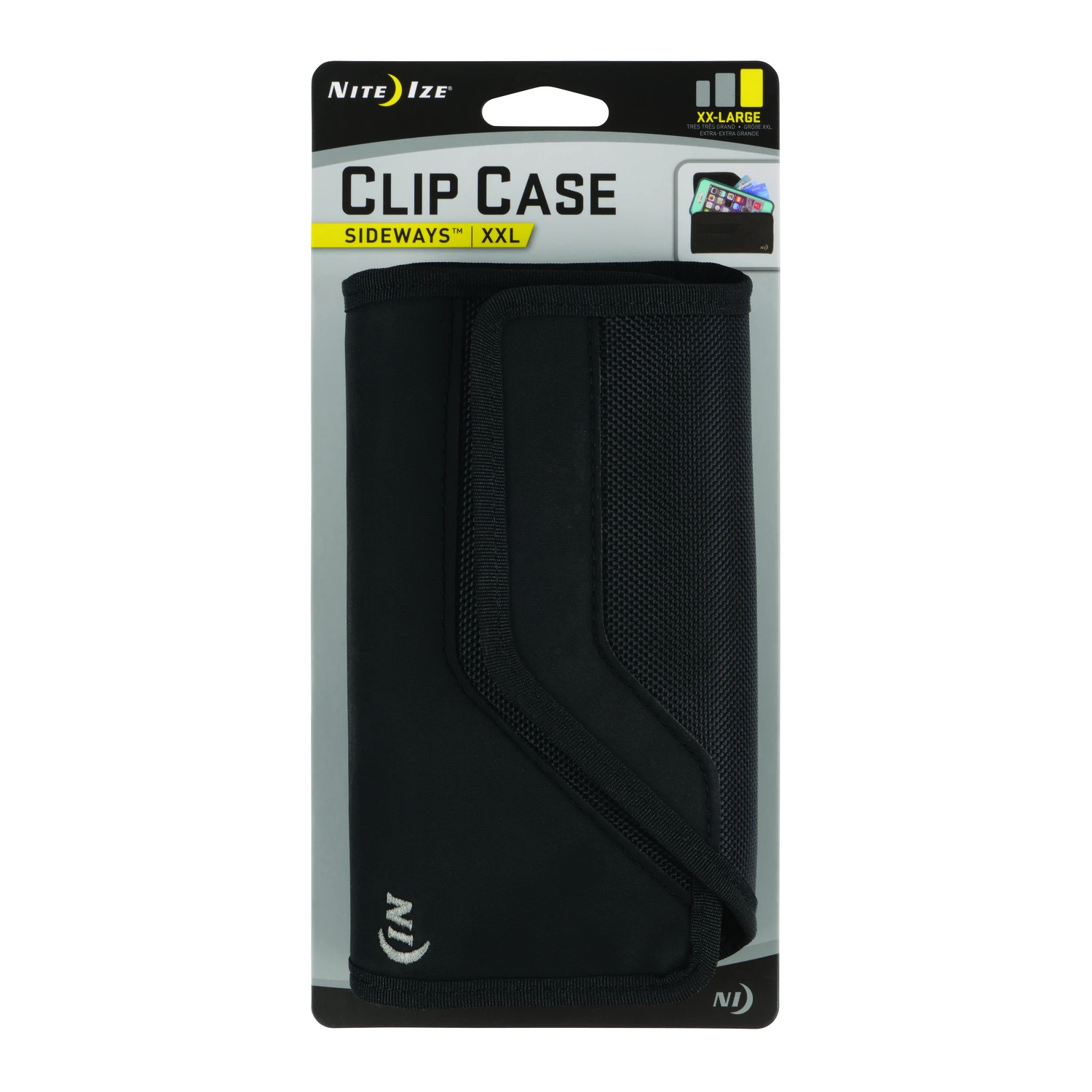 Universal Sideways Phone Clip Case In Black For 2 Extra Large Phones