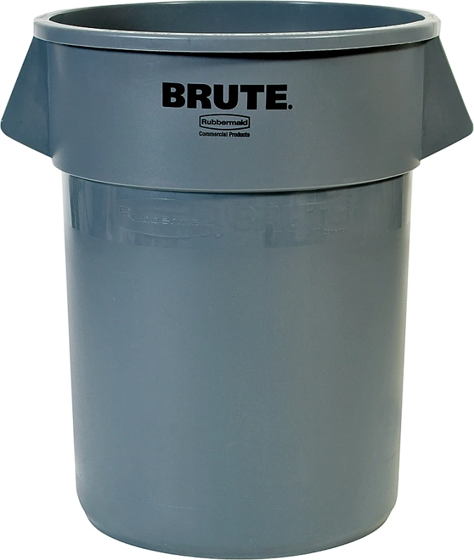 Brute Gray Trash Can With 55 Gallon Capacity Durable Commercial Grade