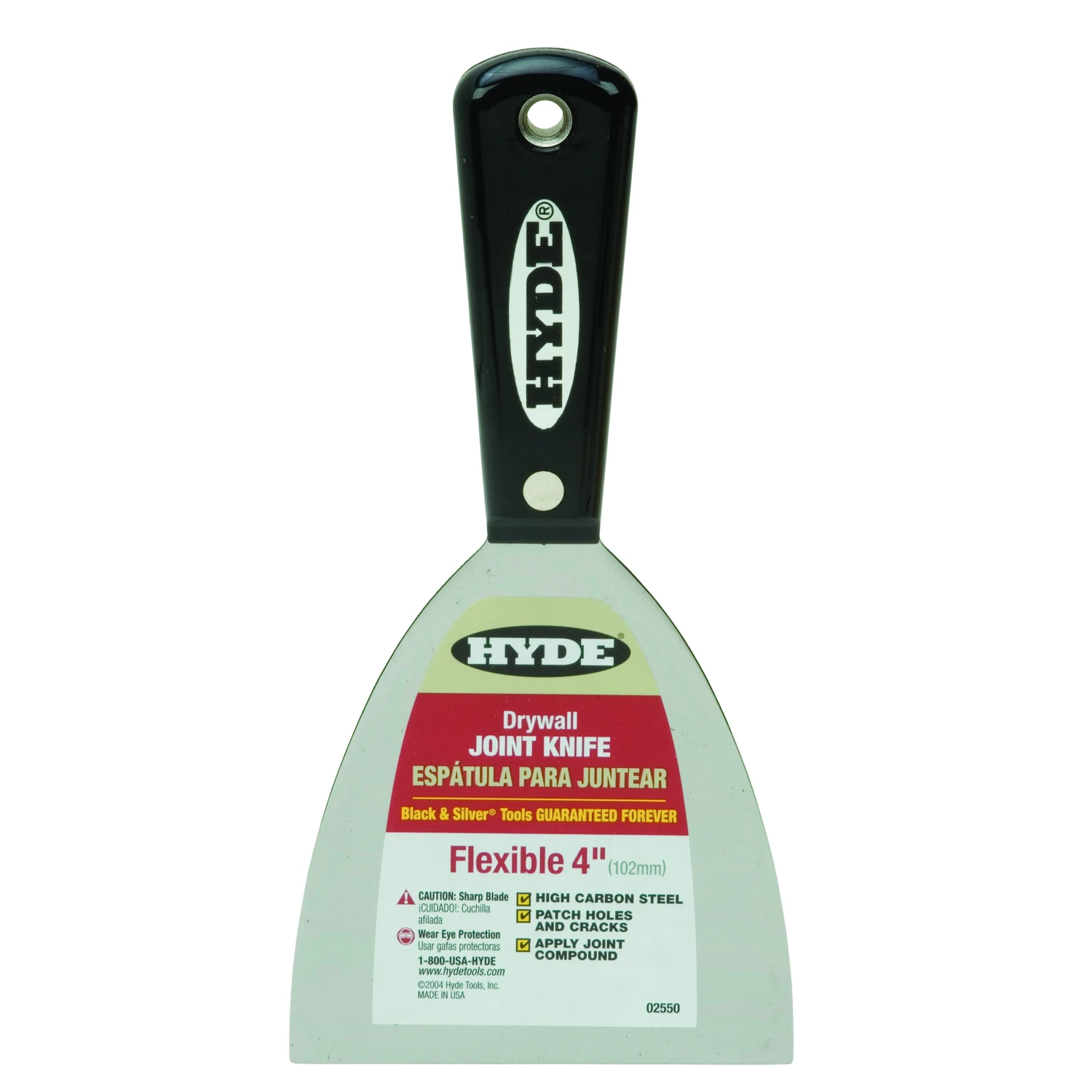 4-inch Black And Steel Joint Knife For Drywall And Plaster Application