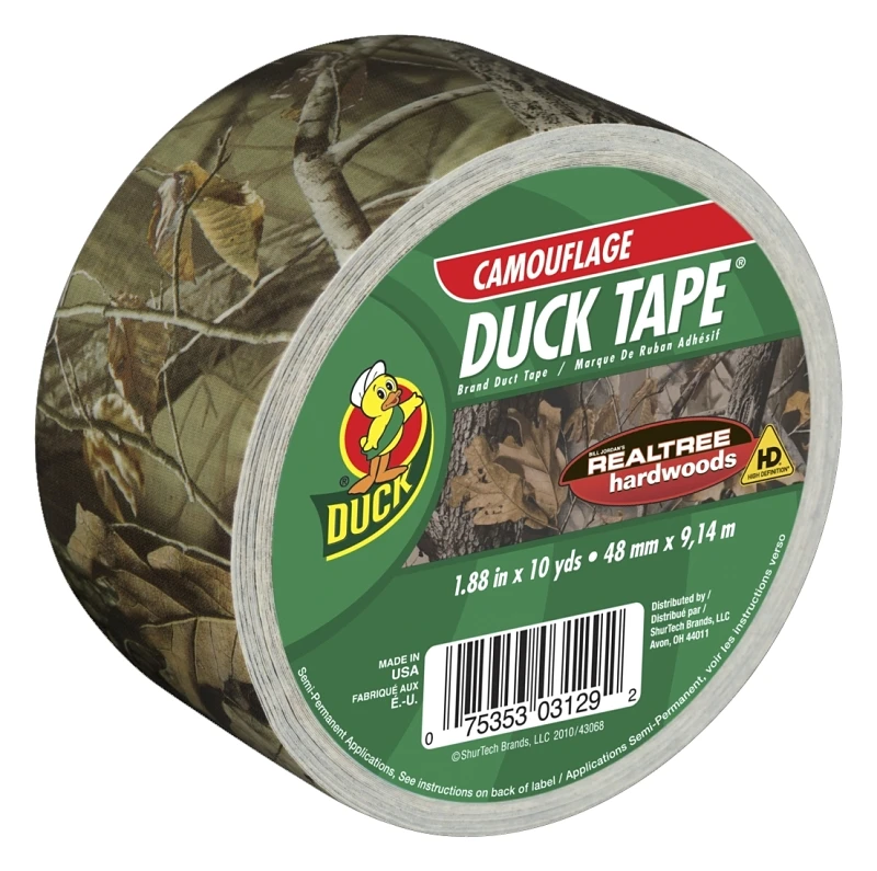 Duct Tape With Real Tree Camouflage Print, 1.88 Inches Wide By 10 Yards Long