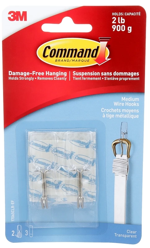 Command Toggle Hook, Clear, 2-pk.