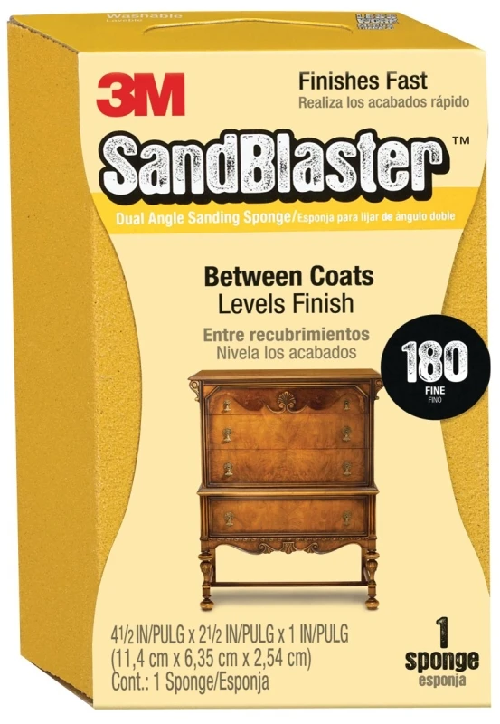 Sandblaster Dual Angle Detail Sanding Sponge With 180-grit Abrasive