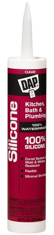 Clear Kitchen And Bathroom Silicone Sealant, 9.8 Ounce Tube
