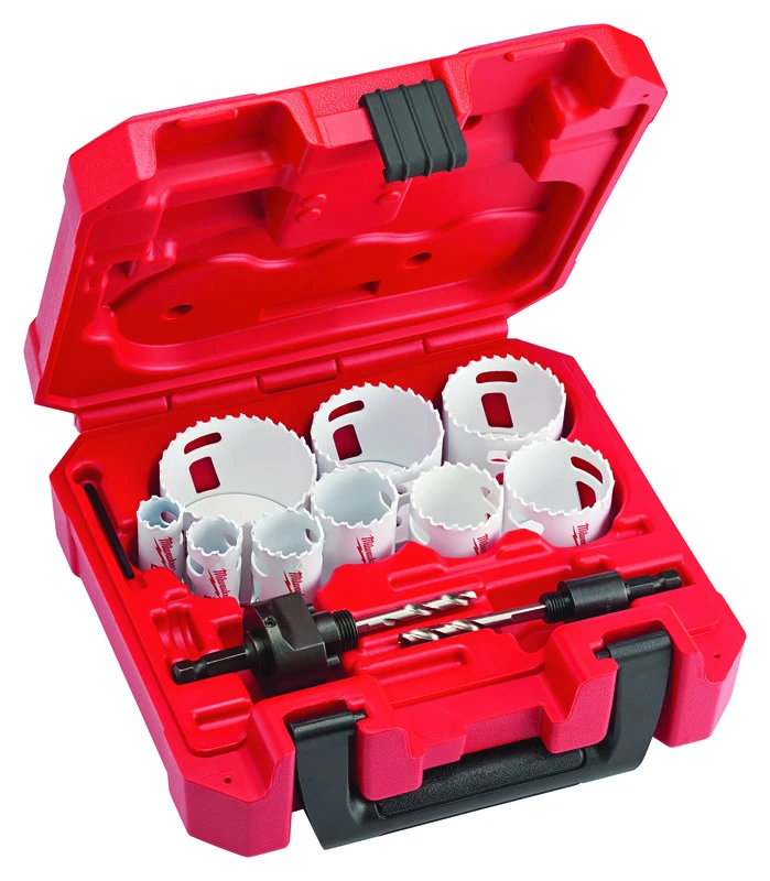 13-piece Ice-hardened Steel Hole Saw Kit With Assorted Sizes For Durable Cutting