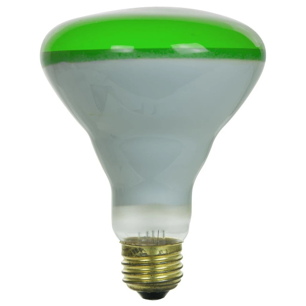 Sunlite 65w Br30 Colored Reflector Medium Base Frost Green Incandescent Bulb