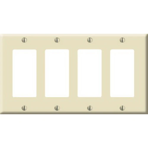 80412-a Almond 4-gang Decora Wall Plate - Decorative Switch Plate