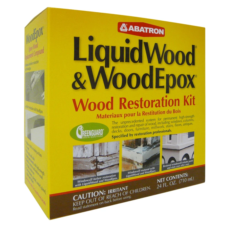 Wood Restoration Kit With Epoxy And Accessories, 24 Ounce Total Volume