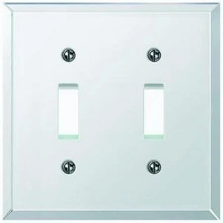9mc102 Beveled Mirror Acrylic Double Toggle Wall Plate